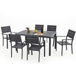 AECOJOY 6-Piece Stackable Patio Dining Chair Set