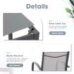 5-Piece Outdoor Aluminum Patio Bar Set - Dark Grey