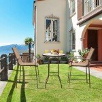 Tangkula 3-Piece Outdoor Bar Set with Stools