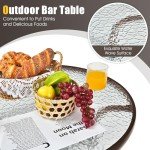 Tangkula 3-Piece Outdoor Bar Set with Stools