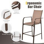 Tangkula 3-Piece Outdoor Bar Set with Stools