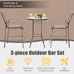 Tangkula 3-Piece Outdoor Bar Set with Stools