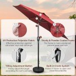 9' Patio Umbrella with Tilt & Crank - Red