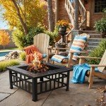 Greesum 32in Square Fire Pit Table