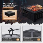 Greesum 32in Square Fire Pit Table
