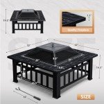 Greesum 32in Square Fire Pit Table
