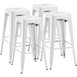 Set of 4 High Backless Bar Stools