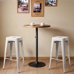 Set of 4 High Backless Bar Stools