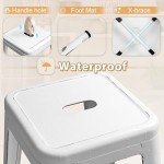 Set of 4 High Backless Bar Stools