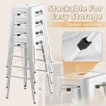 Set of 4 High Backless Bar Stools