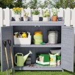 Gizoon Outdoor Potting Bench with Metal Top