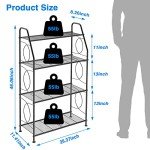 4-Tier Heavy Duty Metal Plant Stand - Black