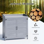 Gizoon Outdoor Potting Bench with Metal Top