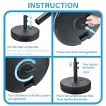 Heavy-Duty Fillable Patio Umbrella Base - 50Lbs