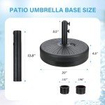 Heavy-Duty Fillable Patio Umbrella Base - 50Lbs