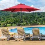 7.5FT Red Patio Umbrella with Tilt and Crank