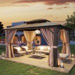 Aoxun 10'x12' Aluminum Hardtop Patio Gazebo