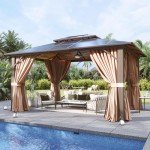 Aoxun 10'x12' Aluminum Hardtop Patio Gazebo