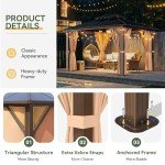 Aoxun 10'x12' Aluminum Hardtop Patio Gazebo