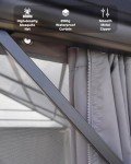 Gray Hardtop Gazebo 10'x12' with Curtains and Net
