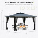 Outdoor Patio Gazebo 10x12 with Mosquito Netting