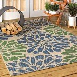 Zinnia Modern Floral Outdoor Area Rug, 8x10