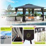 Outdoor Patio Gazebo 10x12 with Mosquito Netting