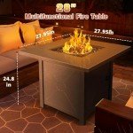ZAFRO 28" Outdoor Propane Fire Pit Table