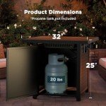 32-Inch Ciays Propane Fire Pit with Lid