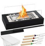 Rectangle Fire Pit Table with Roasting Sticks