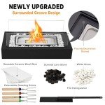 Rectangle Fire Pit Table with Roasting Sticks