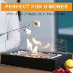 Rectangle Fire Pit Table with Roasting Sticks