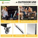 Folding Metal Grill Cart with Locking Wheels