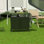 Outdoor Grill Cart with Storage and Wheels - 32