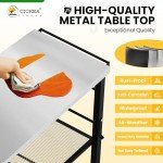 Folding Metal Grill Cart with Locking Wheels