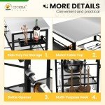 Folding Metal Grill Cart with Locking Wheels