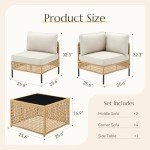 7-Piece Outdoor Rattan Sectional Furniture Set