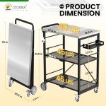 Folding Metal Grill Cart with Locking Wheels