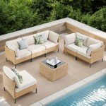 7-Piece Outdoor Rattan Sectional Furniture Set