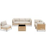 7-Piece Outdoor Rattan Sectional Furniture Set