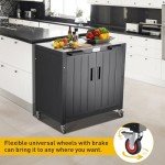 Outdoor Grill Cart with Storage & Stainless Steel Top