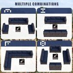 Navy Blue 9-Piece Rattan Patio Furniture Set