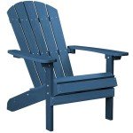 Navy Blue Weather-Resistant Adirondack Patio Chairs