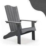 LUE BONA Modern Adirondack Chair - Dark Gray