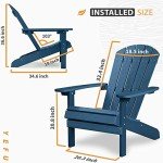Navy Blue Weather-Resistant Adirondack Patio Chairs