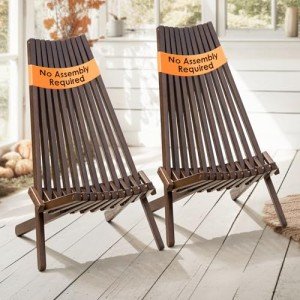 Set of 2 Elina Eucalyptus Folding Adirondack Chairs