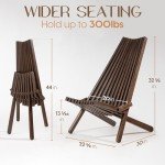 Set of 2 Elina Eucalyptus Folding Adirondack Chairs