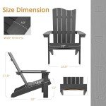 LUE BONA Modern Adirondack Chair - Dark Gray