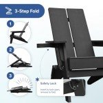 Krikacy Modern Folding Adirondack Chair - Black