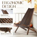 Set of 2 Elina Eucalyptus Folding Adirondack Chairs